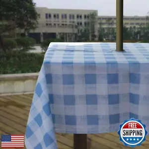Melaluxe Spring/Summer Wrinkle-Free Waterproof Outdoor Tablecloth with Umbrel - Picture 1 of 5