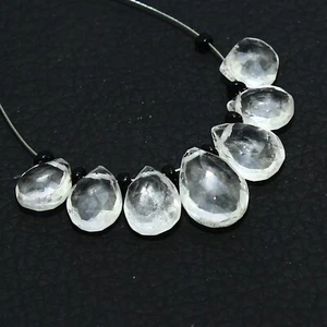 Cristal Cuarzo Facetado Pera Cuentas Briolette Piedras Preciosas Sueltas Naturales Fabricación Joyería - Imagen 1 de 5