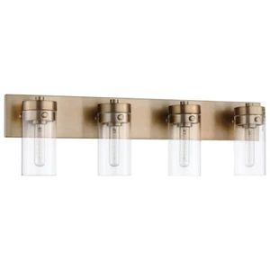 Nuvo Lighting Intersection 4 Light Vanity, Burnished Brass/Clear - 60-7534 - Picture 1 of 1