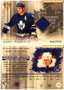 CAMISETA DEL JUEGO PACIFIC TITANIUM 2003 GARY ROBERTS NHL TORONTO MAPLE LEAFS #185/835 - Imagen 1 de 4