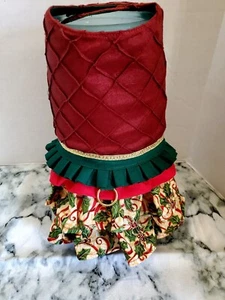 Christmas Dog Harness Dress XS SM Puppy Chihuahua Xmas party holiday handmade - Picture 1 of 6
