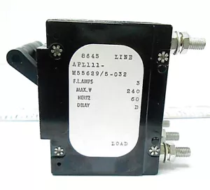 INTERRUPTOR CIRCUITO AIRPAX M55629/5-032 3A/ 240V/ 60HZ ENCENDIDO/APAGADO NUEVO STOCK ANTIGUO - Imagen 1 de 7
