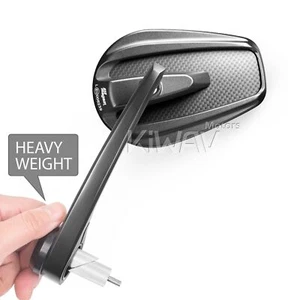Hollow bar end mirrors heavy Mamba matte carbon fiber ID 14-24mm fits Yamaha - Picture 1 of 12