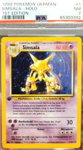 PSA 7 1. Edition Base Set Alakazam 1 NM Simsala Deutsch Pokemon Karte Vintage - Bild 1 von 8