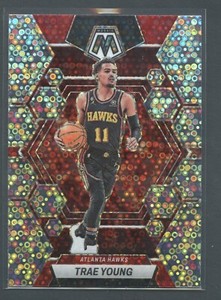 Trae Young 2022-23 Panini Mosaic Silver Prizm Fast Break Disco Holo Hawks #8 SP