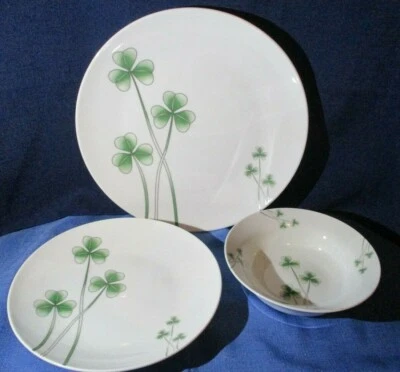 Marcus Notley Shamrock Design Porcelain 3-Piece Place Setting-Made In Ireland
