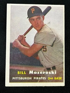 1957 TOPPS BASEBALL CARD BILL MAZEROSKI #24 PIRATES BV $300 RC ROOKIE CARD (AA) - Picture 1 of 2