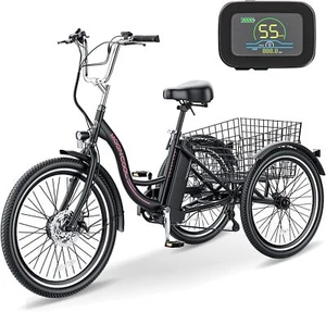 MOONCOOL 24" 26" 7 Speed 350W Electric Tricycle Trike 36V 10Ah Battery & Charge - Picture 1 of 93