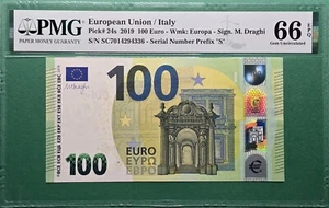 2019 EUROPEAN UNION / ITALY 100 EURO P# 24s PMG 66 EPQ GEM UNC - Picture 1 of 2