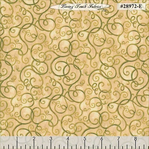 QT, "ALWAYS GIVE THANKS", #28972E, SCROLLS, VINES, SWIRLS FABRIC PRICED @ 1/2 YD - Picture 1 of 1