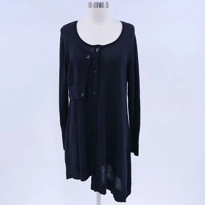 Cárdigan plumero Stella Carakasi para mujer XL negro gris asimétrico cáñamo Lagenlook Foto 1 de 4