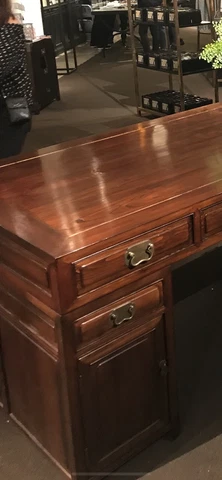 Vintage Gumps 3 Piece Partners Desk Mahogany Cherry Teak Cover