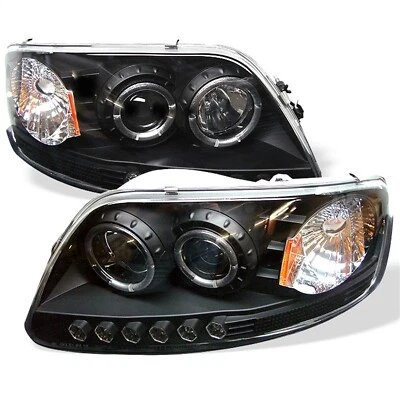 Spyder 自动 5010261 光环 LED 投影仪前灯 适合 97-03 Expedition F-150 — 第 1/2 张图片
