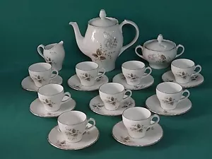 SERVIZIO DA CAFFÈ VINTAGE X 9 RICHARD GINORI IN PORCELLANA DECORATA ROSE. BY84 - Foto 1 di 13