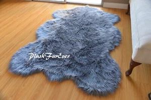 Alfombra para bebé gris gordita piel de oveja 3' x 5' - Imagen 1 de 5