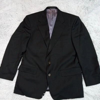 Traje Chaqueta De Colección Neiman Marcus Para Hombre Negro Lana Bolsillos Botones Carrera 44 Foto 1 de 4