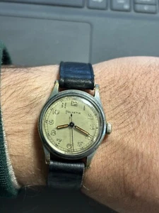 HELVETIA 3190 30 Cal.800C Miltary Wristwatch from WW2 30mm Swiss Mens - Picture 1 of 20