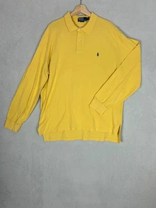 Polo Ralph Lauren, Men's Plain Yellow Polo Top Long Sleeve, Size XL - Used - Picture 1 of 10
