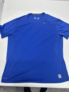 Nike Pro Combat Short Sleeve Dri-Fit Base Layer Shirt Blue Men's Size 3XL - Picture 1 of 8
