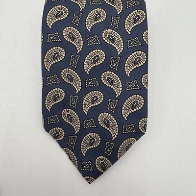 Corbata vintage Evan Picone azul cachemira para hombre 100 % seda corbata años 90 hecha en EE. UU. Foto 1 de 4