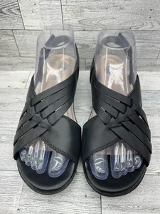Clarks Womens Loomis Cassey Sandal Size 6.5M Black Leather Slingback Dress Shoe - Picture 1 of 14