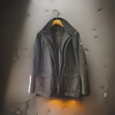 Tumi Tech Coat Mens Extra Large Black Zip Hand Chest Pocket Water Resist Quilted - Image 1 of 4