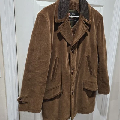 Chaqueta Sears Oakbrook Ropa Deportiva Hombres 40 Pana Abrigo Forro de Piel Retro De Colección Foto 1 de 4