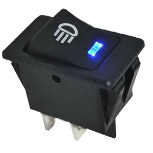 New 12V Vehicle Car Boat Fog Light LED Rocker Switch Dash Dashboard Blue 4 Pin - Picture 1 of 18
