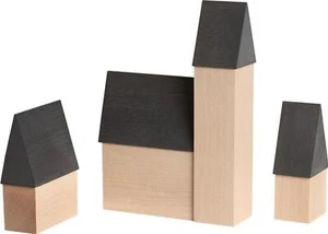 Miniatur Stadtszene BxHxT =10x15x3cm NEU Tischdeko Holzhäuser - Bild 1 von 1