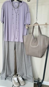 New Brunello Cucinelli $1595 3XL IT/fit 14-16US Cotton/Monili on Seams Top - Picture 1 of 24