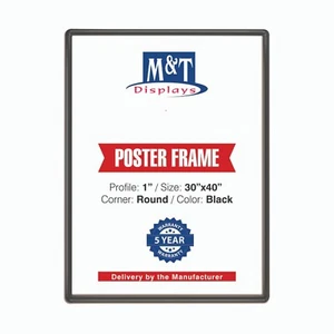Marco de póster a presión de aluminio carga frontal montaje en pared 30x40 negro o plateado - Imagen 1 de 19