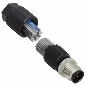 Enchufe conector circular de 4 posiciones Phoenix 1641691 pines machos IDC (3 PIEZAS) - Imagen 1 de 3