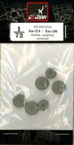 Armory Models 1/72 ANTONOV An-24 COKE & An-30 CLANK WEIGHTED WHEEL SET Resin Set - Picture 1 of 1