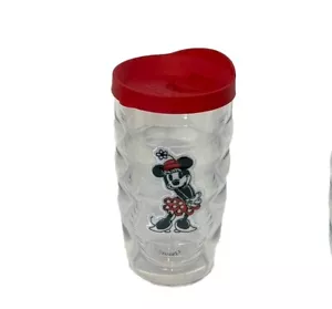 Vaso Tervis aislado transparente Disney Minnie Mouse 10 oz con tapa roja usado en excelente estado - Imagen 1 de 7