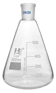 Eisco Labs 500ml Conical Erlenmeyer Flask with 24/29 Joint - Borosilicate Glass - Picture 1 of 1