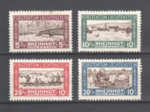 Liechtenstein ~ 1928 Rhine Floods semi-postal, Sc# B7-10 H/* (B086) - Bild 1 von 2