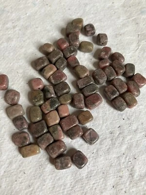 45 Grams  Of Tiny Dark Rhodonite Nuggets ~ Oblongs ~ 5 - 9mm - Image 1 of 4