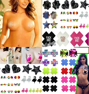 Lot 20 Pcs Adhesive Invisible Nipple Cover Pasties Disposable Breast Lift Bra - Picture 1 of 8