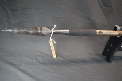 Authentic Handmade 68" Thrusting Spear, 100% Functional, Quenched Harden Tip - Image 1 of 4