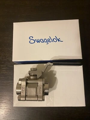 SWAGELOCK stainless steel SS-63TF6 3-PIECE 3/8” fnpt 60 series ball valve - Image 1 of 2