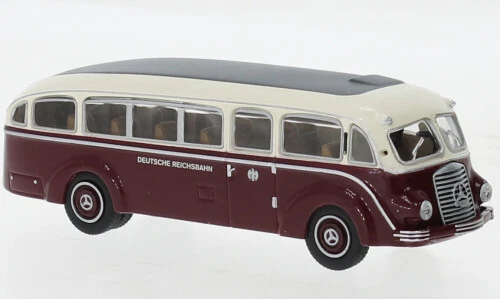 Brekina 52432 - 1/87 Mercedes Lo 3500, Scuro/Bianco, Tedesco Reichsbahn, 1936 - Immagine 1 di 1