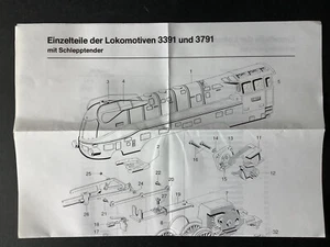 Lista de piezas de repuesto Märklin locomotoras 3391 / 3791 (CZ07-4S2/4/1) - Imagen 1 de 2