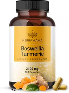 Turmeric and Boswellia Capsules - 2100Mg Boswellia and Curcumin Complex with ... - Picture 1 of 1