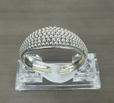 MICHAEL DAWKINS 925 Heavy Sterling Silver Tapered Hinged Statement Bangle 47g - Image 1 of 4