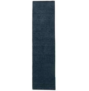 2'7x10'0 Steel Blue Solid Design 3X10 Gabbeh Wool Runner Rug Carpet - Picture 1 of 12