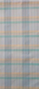 Vintage Pastell Karo Baumwollstoff 48" x 2 Yards Blau Grün Gelb - Bild 1 von 2