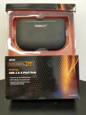 ATIVA MOBIL IT USB 2.0 4-PORT HUB ITEM # 458-223 *NEW - Image 1 of 2