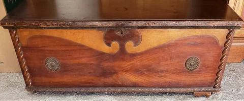 SALE Antique FOREST PARK Cedar art deco Hope Chest 1928 Edward Roos president Cover