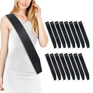 16 Pcs Sash Blank Satin Sash Black Sash Party Bride To Be Sash Plain Sash Diy... - Picture 1 of 7