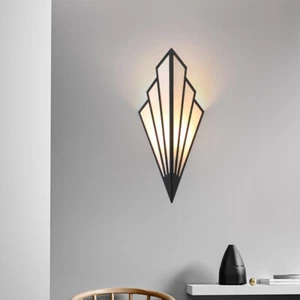LED Bedroom Wall Lamp Home Wall Sconce Black Wall Light Bar Lobby Wall Lighting - Picture 1 of 10